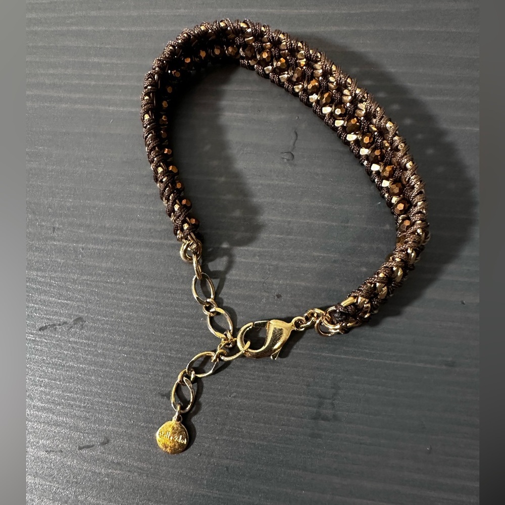🔥Stella & Dot brown and gold weave bracelet
